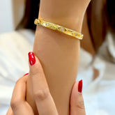 Crystal Evil Eye Gold Cuff Bracelet