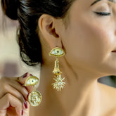 Gold Symbolic Drop Earrings