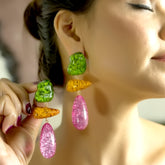 Multicolor Resin Drop Earrings