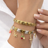 Reemora Floral Charm Bracelet Combo
