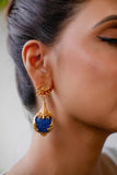 Royal Blue Enamel Drop Earrings