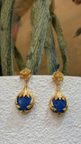 Royal Blue Enamel Drop Earrings