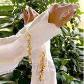 Textured Gold Drop Chain Button