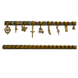 Reemora Dual-Tone Cross & Cherry Charm Bracelet Set