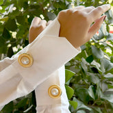 Classic Pearl Swirl Gold Button