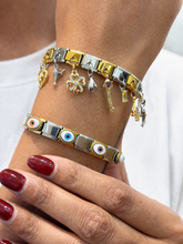 Reemora Luxe Dual-Tone Charm Bracelet Set with Evil Eye Bonus