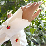 Ruby Ladybug Crystal Button