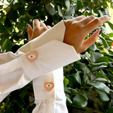 Pink Evil Eye Heart Button