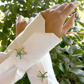 Turquoise Starfish Gold Button