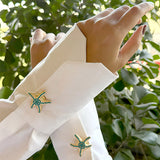 Turquoise Starfish Gold Button