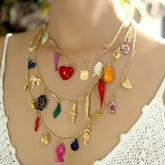 Layered Gold Lucky Charm Necklace