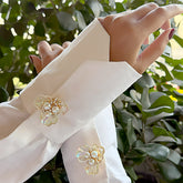 Iridescent Floral Pearl Button