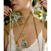 Celestial Sun Pendant Layered Necklace