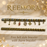 Reemora Dual-Tone Pink Dragon & Clover Charm Bracelet Set