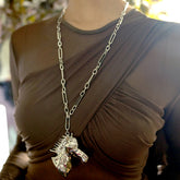 Silver Stallion Statement Necklace