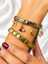 Reemora Dual-Tone Cherry & Star Charm Bracelet Set