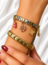 Reemora Dual-Tone Pink Dragon & Clover Charm Bracelet Set