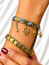 Reemora Dual-Tone Ocean Wave & Mermaid Charm Bracelet Set