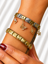 Reemora Dual-Tone Butterfly & Floral Charm Bracelet Set