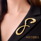 Golden Infinity Curve Blazer Brooch