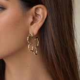 Demi-Fine Abstract Gold Hoop Earrings