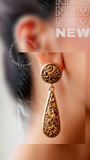 Antique Gold Engraved Drop Earrings