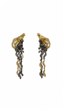 Dual Panther Crystal Dangler Earrings