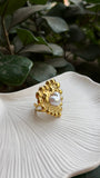 Regal Heart Pearl Ring