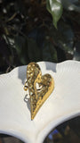 Double Heart Gold Statement Ring