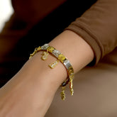 Dual-Tone Charm Link Bracelet