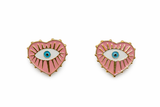 Pink Evil Eye Heart Button