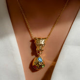 Golden Panther Charm Necklace