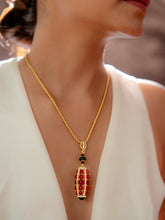 Ruby Lantern Drop Necklace