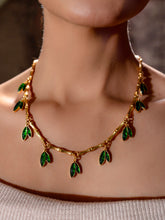 Emerald Leaf Charm Necklace