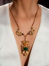 Regal Emerald Medallion Necklace