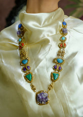Multicolor Gemstone Statement Necklace
