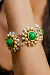 Green Stone Traditional Beaded Bracelet