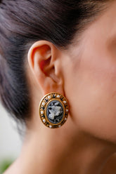 Vintage Floral Cameo Studs