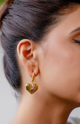 Golden Heart Drop Earrings