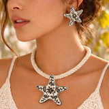 Monochrome Starfish Stud Earrings