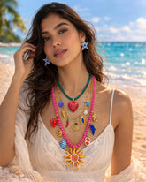 Blue & White Starfish Stud Earrings