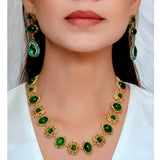 Emerald Royale Necklace & Earrings Set