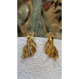 Sculpted Gold Leaf Earrings