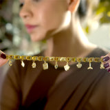 Gold Charm Link Bracelet with Angel & Heart Dangles