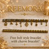 Reemora Dual-Tone Ocean Wave & Mermaid Charm Bracelet Set