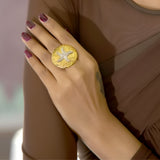 Starfish Medallion Gold Ring