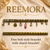 Reemora Dual-Tone Pink Sneaker & Butterfly Charm Bracelet Set