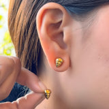 Golden small Seashell Stud Earrings