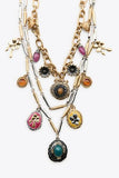 Multi-Charm Layered Statement Necklace