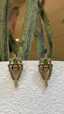 Royal Green Gemstone Goddess Drop Earrings